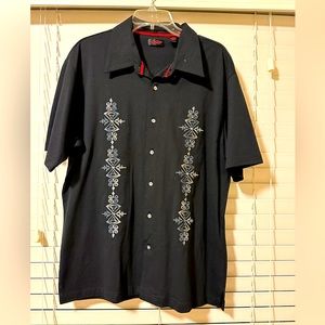 Contigo Short Sleeve Black mens shirt Cotton / Polyester Size XL